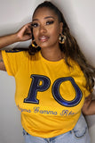 ΣΓΡ Custom Sequin Chapter Lightweight Gold Tee Shirt