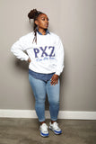 ΖΦΒ Custom Chapter Pearl Embellished White Sweatshirt