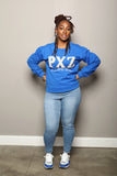 ΖΦΒ Custom Chapter Pearl Embellished Blue Sweatshirt