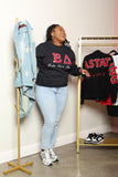 ΔΣΘ Custom Pearl Embellished Black Sweatshirt