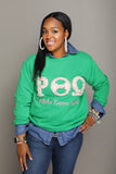 AKA Green Custom Chapter Pearl Embellished Sweatshirt