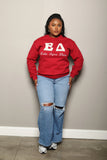 ΔΣΘ Custom Pearl Embellished Crimson Sweatshirt