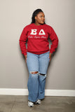 ΔΣΘ Custom Pearl Embellished Crimson Sweatshirt