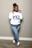 ΖΦΒ Custom Chapter Pearl Embellished White Sweatshirt