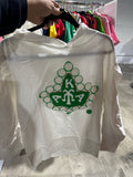 AKA Crest Long sleeve hooded tee (White)