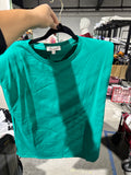 TEAL Shoulder Pad Tee- SAMPLE SALE