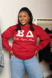 ΔΣΘ Custom Pearl Embellished Crimson Sweatshirt