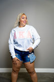 AKA White Colorblock Sweatshirt