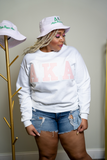 AKA White Colorblock Sweatshirt