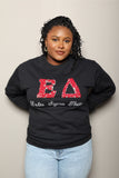 ΔΣΘ Custom Pearl Embellished Black Sweatshirt