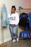 ΖΦΒ Custom Chapter Pearl Embellished White Sweatshirt