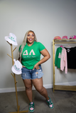 AKA Custom Pearl Embellished Green Tee shirt