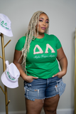 AKA Custom Pearl Embellished Green Tee shirt