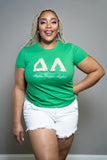 AKA Custom Pearl Embellished Green Tee shirt