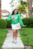 AKA Green Custom Chapter Pearl Embellished Sweatshirt