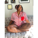 ΔΣΘ (DISPLAY) Silk Polka Dot 3 Piece Lounge Set