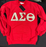 ΔΣΘ Red Pearl Embellished Sweatshirt