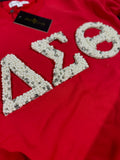 ΔΣΘ Red Pearl Embellished Sweatshirt