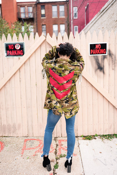ΔΣΘ Camouflage Fringe Jacket – Zoeticcouture