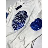 ΖΦΒ White Sequin Shield Lightweight Sweatshirt