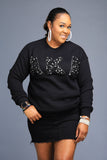 AKA Black Embellished Sweatshirt