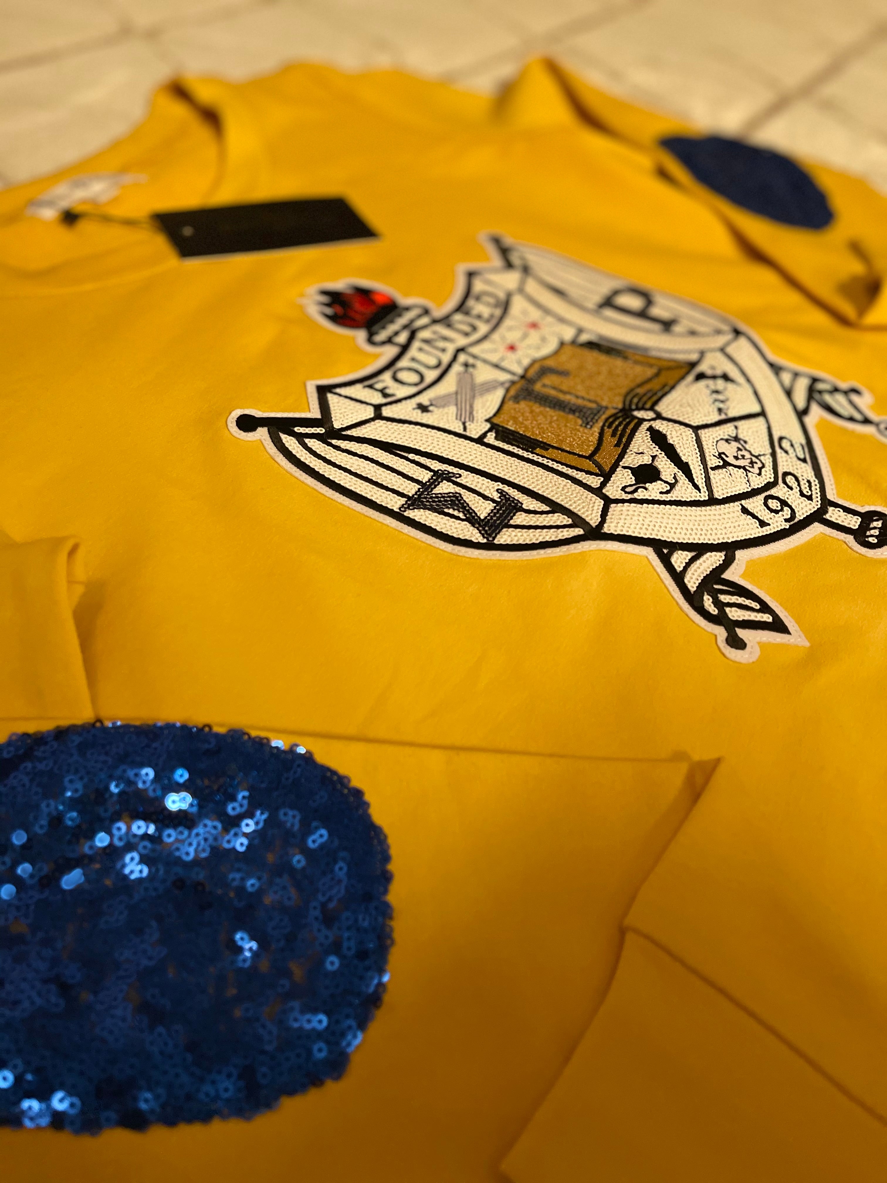 ΣΓΡ Gold Sequin Shield Lightweight Sweatshirt