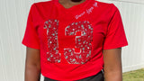 ΔΣΘ 13 Pearl Embellished Tee Shirt