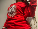 ΔΣΘ Red Sequin Shield Lightweight Sweatshirt