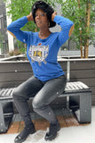 ΣΓΡ Rhoyal Blue Sequin Shield Lightweight Sweatshirt